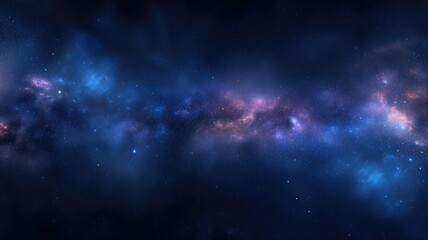 Galactic space scene with vibrant cosmic clouds and stars