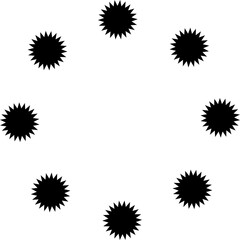 Stars circle round frame icon. Design element