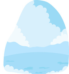 Simple blue sky with white clouds, serene nature background. Calm weather and peaceful sky vector illustration.