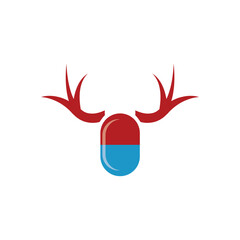 drug deer logo vector design illustration.