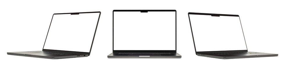 Isolated Laptop or notebook with clipping path , Computer display with blank screen on a...