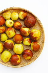 Fresh jujube fruit on white background
