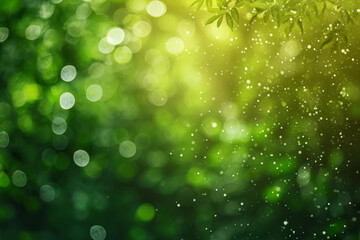 Fototapeta premium Abstract Green smooth background with light bokeh Nature clear backgrounds in the morning 