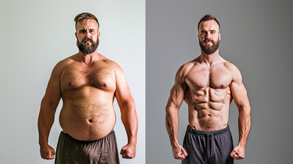 Awesome Before and After Weight Loss fitness Transformation. The man was fat but became athlete....