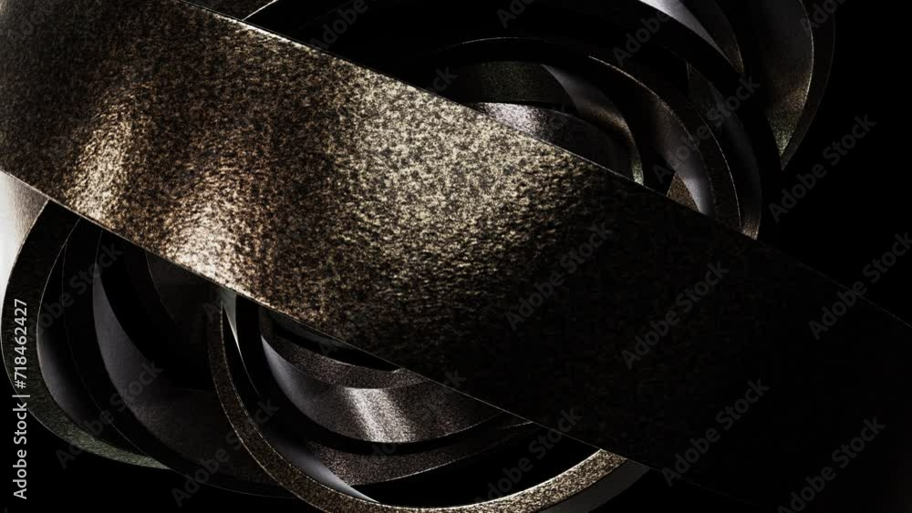 Poster abstract satisfying looping 3d animation of the powder coated metal rings rendered in uhd with alpha