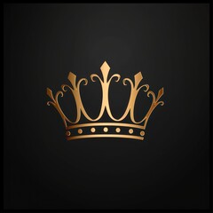 a simple golden icon of a crown on a black backgroun