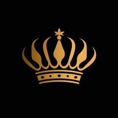 a simple golden icon of a crown on a black background