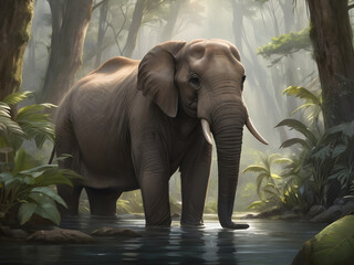 Fototapeta premium Wildlife Conservation and Sustainable Practices. Generative AI