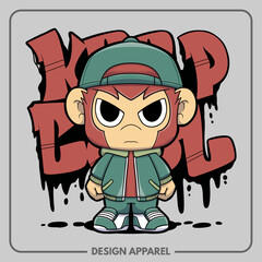 Keep Cool Monkey Illustration T Shirt and Apparel Printing Design