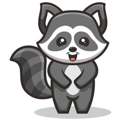 Illustration Racoon Mascot Logo Design