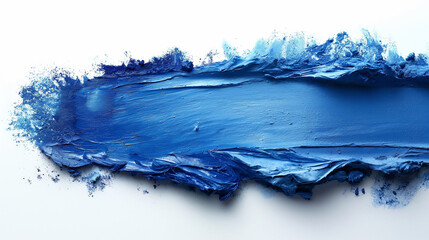 blue paint smear on a white background 