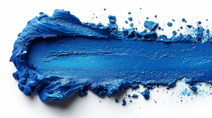 blue paint smear on a white background 
