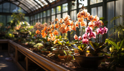 A vibrant bouquet of multi colored flowers brings nature indoors generated by AI