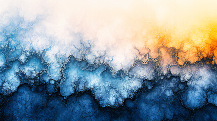 Creative Splash: Abstract Watercolor Art on Blue Background, Vibrant Paint Textures and Patterns