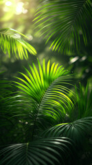 Fototapeta premium Palm leaves wallpaper, background 