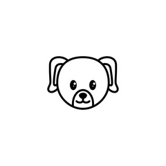 Icon Illustration of Dog Zodiac Outline - Chinese Zodiac Vector Illustration