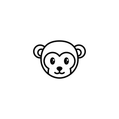 Icon Illustration of Monkey Zodiac Outline - Chinese Zodiac Vector Illustration