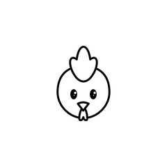 Icon Illustration of Rooster Zodiac Outline - Chinese Zodiac Vector Illustration