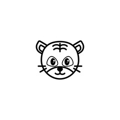 Icon Illustration of Tiger Zodiac Outline - Chinese Zodiac Vector Illustration