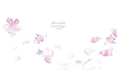 桜の背景。水彩タッチの桜ベクターイラスト。桜の和素材。綺麗な満開の桜。Cherry blossom background. Cherry blossom vector illustration with watercolor touch. Cherry blossoms Japanese material. Beautiful cherry blossoms in full bloom.