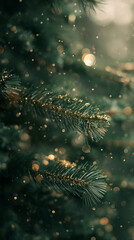 Fototapeta na wymiar Christmas tree portrait wallpaper background.