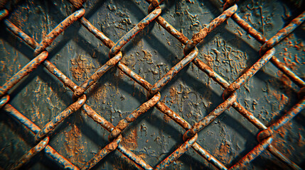 Fototapeta premium Rustic Metallic Grid Texture: Patterned Steel Background with Industrial and Construction Feel