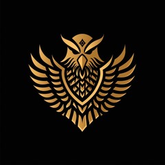 Fototapeta premium Luxurious golden eagle logo concept