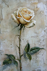 Rose painting, artistic decoration roses vintage art
