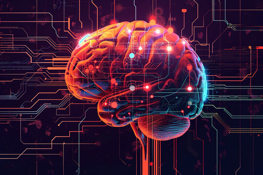 AI Brain Cloud Networking, GPU, Crypto, AI, Firewall Network Security, Artificial Intelligence, Cyber Security, Cloud Managed, Circuit Board, AI Generated Art for Business and Technology