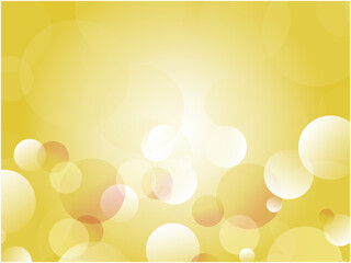 空にシャボン玉が浮かぶイメージの爽やかな水玉模様背景素材_黄色