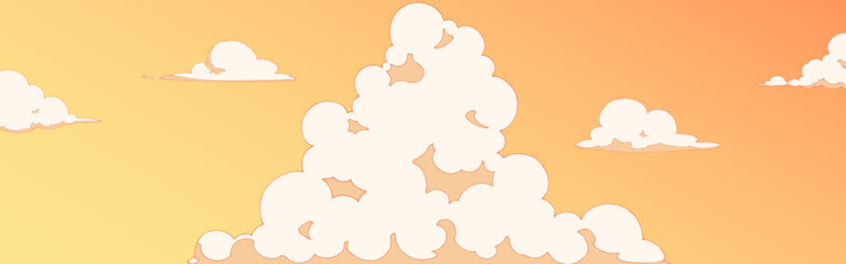 背景素材_夕焼けと入道雲