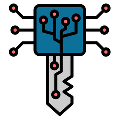 Digital Key Icon Element For Design