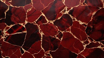 Obraz premium Vivid red and gold marble texture, ideal for creating a bold, luxurious background or design feature.