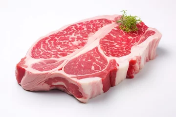Fotobehang High quality fresh raw red meat slices, can be cooked and grilled © original logo