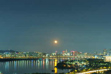 Fototapeta premium korea night view, night view, korea, travel, bridge, city night