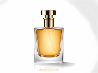 Perfume glass bottle isolated on white background. 3D illustration