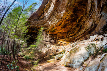 Scenic rocks erosion formation on Twin Arches trail in Big South Fork recreation area