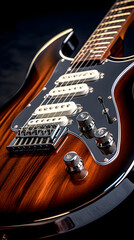 Fototapeta na wymiar Close-Up Shot Of A Sleek Electric Guitar Reflecting Light: A Symbol Of Rock And Roll