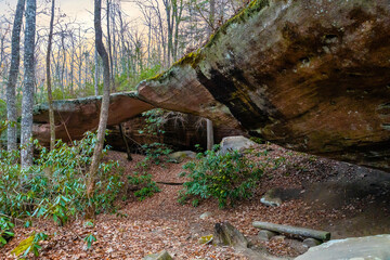 Natural Bridge trail rocks formation at Big South Fork National recreation area