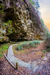 Hazard Cave trail rocks formation at Big South Fork National recreation area
