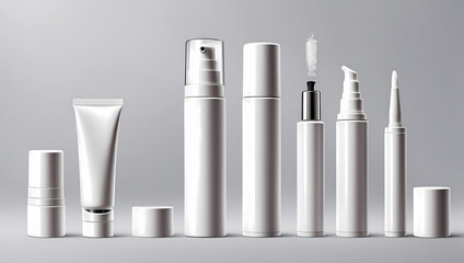 3d realistic foam bottles. Mock-up for product package branding.