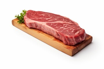 Flavorful Sirloin Steak Cut, Cooked to Medium Rare, on an Isolated White Surface, Generative AI