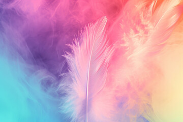 Obraz premium Abstract feather rainbow patchwork background. 