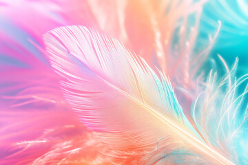 Abstract feather rainbow patchwork background. 