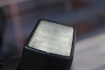 Close up of a camera flash