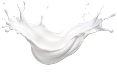 Fresh white milk liquid splash wave on white Background. generative AI