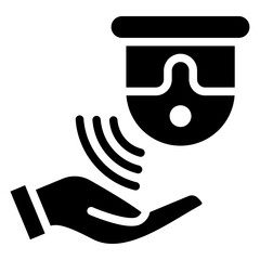 Sensor glyph icon. relate to robotic engineering and technology theme. use for UI or UX kit, web and app development.