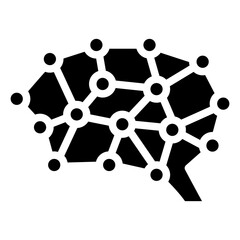 Neural Network glyph icon. relate to robotic engineering and technology theme. use for UI or UX kit, web and app development.
