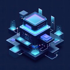3D isometric design of a technology icon