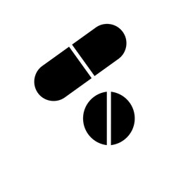 Simple flat minimalist medicine of pills and capsules. Health care basic element graphic resources